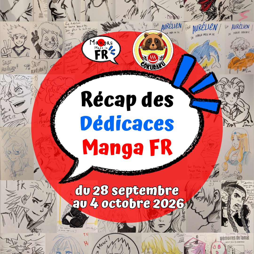 Bannière de l'article : Dédicaces manga français et francophone de la semaine du 28 septembre au 4 octobre 2026